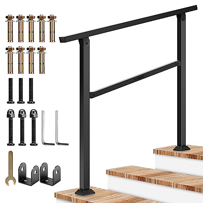 #ad VIVOSUN Wrought Iron Outdoor Handrail Stair Rail Railing 40quot;x36quot; fit 1 4 Step $62.69