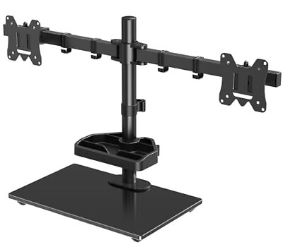 #ad Dual Monitor Stand Free Standing Monitor Desk Mount for 2 Screens fits 13 27... $73.49