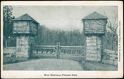 #ad #ad Redding Connecticut Putnam Memorial State Park Rear Entrance Postcard pc513 $5.50