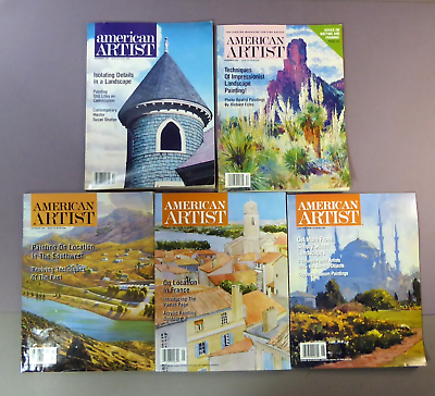 #ad American Artist Magazine Lot of 5 Vintage 1990 2000 Watercolor Landscapes $22.00