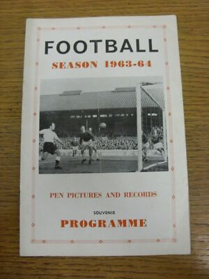#ad 1963 1964 Souvenir Programme: Football Pen Pictures amp; Records #x27;Fill In Your O GBP 4.99
