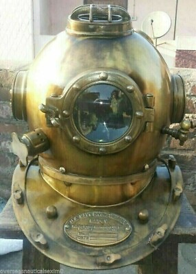 #ad US Navy Divers Vintage Boston Brass Antique Scuba Deep Diving Helmet Mark V Gift $199.99