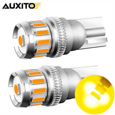 #ad AUXITO 2PCS 3000K Amber T10 194 921 SMD LED Interior License Plate Light Bulb $10.29