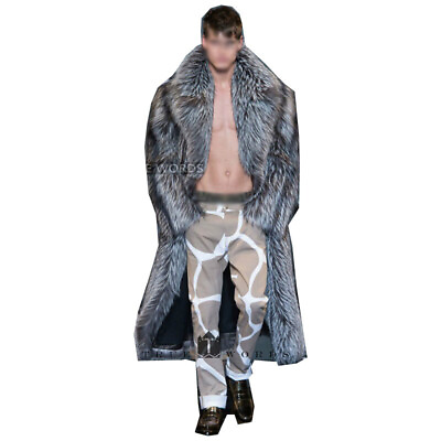 #ad Winter Men#x27;s Parkas Overcoat Faux Mink Fur Jacket Outwear Full Length Warm Coat $150.87