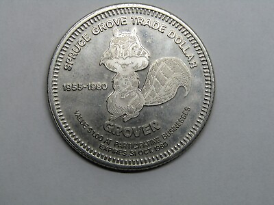 #ad Spruce Grove AB CANADA 1980 Trade DOLLAR Token Grover the Squirrel GBP 5.99