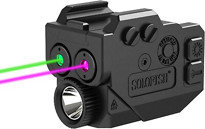 #ad SOLOFISH 500lm Flashlight amp; GreenPurple Laser Sight Rechargeable Picatinny Rail $48.99