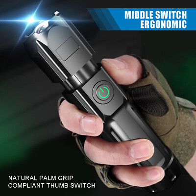 #ad 1200000LM LED Flashlight High Lumens Tactical Flash Light USB Rechargeable Torch $8.99