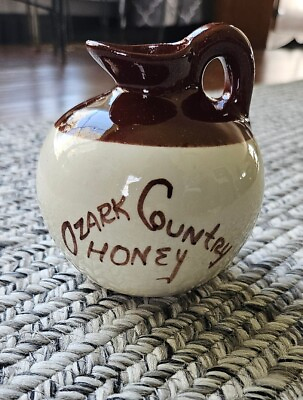 #ad Vintage Stoneware Honey Pitcher Ozark Country Honey $19.95
