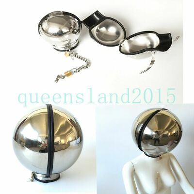 #ad Stainless Steel Steel Head Cage BALL with Lock BASED POST METAL GOTH Slave $208.58
