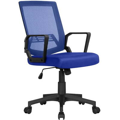 #ad Easyfashion Mid Back Mesh Adjustable Ergonomic Computer ChairBluenew $67.47