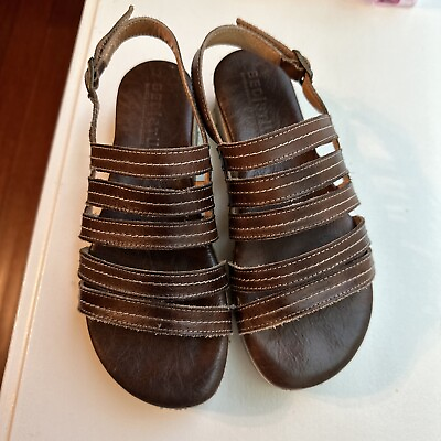 #ad Bed Stu Platform Sandals Ensley Teak Rustic Size 6 Lightly Used $35.99
