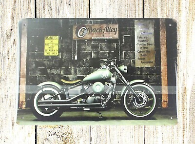 #ad biker motorcycle rider tin metal sign wall accessories decor $18.98
