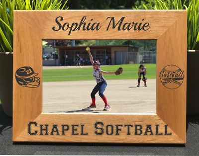 #ad Personalized Engraved Softball Picture Frame $50.95