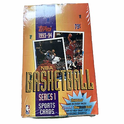 #ad 1993 94 Topps Basketball Series 1 Unopened Hobby Box 36 Packs $70.20