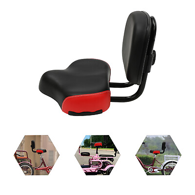 #ad Universal Bicycle Seat Large Comfort Wide Saddle Seat With Back Rest Cushion HOT $33.00