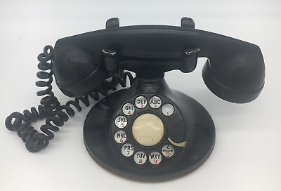 #ad Vintage Bell System Western Electric D1 202 Rotary Desk Phone w F1 Handset $185.99