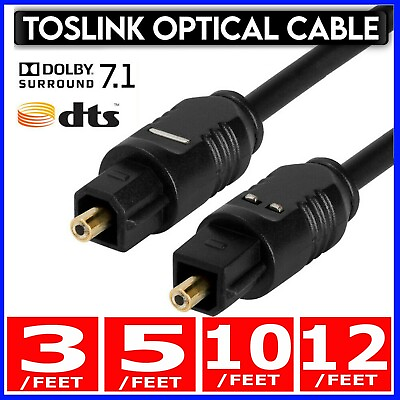 #ad #ad TOSLink Fiber Optical Optic Digital Audio Cable SPDIF Sound Bar Cord Lot $3.95