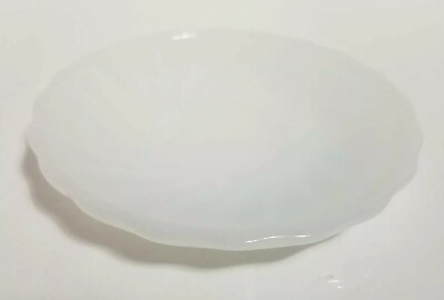 #ad Single Vintage Anchor Hocking Swirl White Milk Glass Saucer $14.99