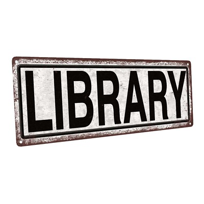#ad Library Metal Sign; Wall Decor for Home and Office $19.99