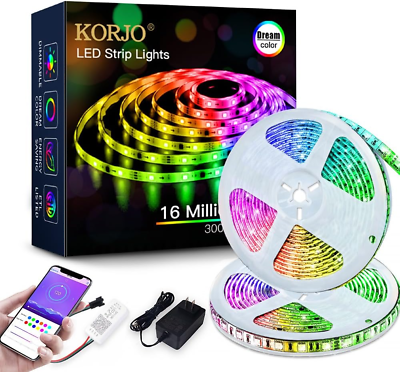 #ad Dream Color LED Strip Lights 32.8Ft 10M Bluetooth LED Chasing Light with APP 1 $58.99