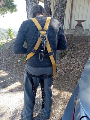 #ad Miller Climbing Harness Large Back Saftey Line Non strech Full Body $25.00