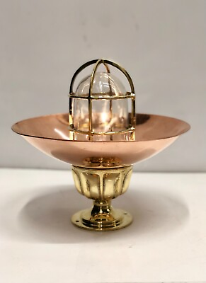 #ad #ad Marine Nautical Lamp Brass Bulkhead Ceiling Antique Ship Light with Copper Shade $146.64