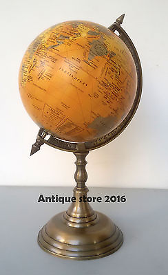 #ad Nautical Yellow Antique Globe Vintage Decor Modern Style With Metal Base Gift $86.73