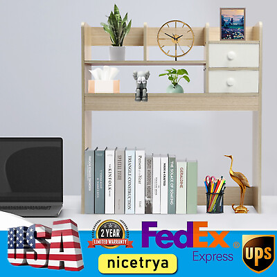 #ad Desk Bookshelf Desktop Organizer Display Shelf Office Dorm Desk Book Shelf Hold $35.91
