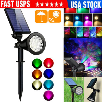 #ad Solar Power 18 LED Spot Light 7 Colors Changing Path Wall Light Garden Outdoor $15.79