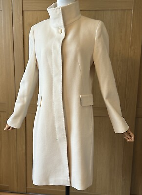 #ad Max Mara Studio Cream 100% Virgin Wool Coat Size 12 Uk GBP 250.00