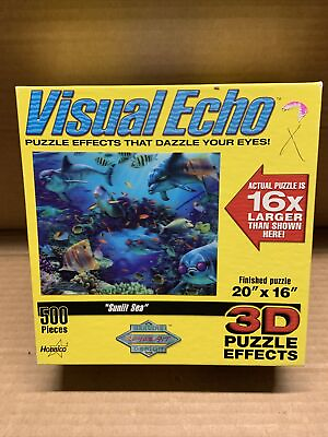 #ad Royce McClure Art SUNLIT SEA Dolphin Fish Visual Echo Puzzle 3D Effects $14.99