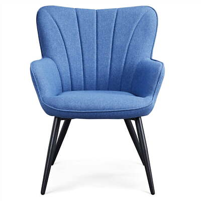 #ad Upholstered Fabric Modern Accent Chair Blue $119.98