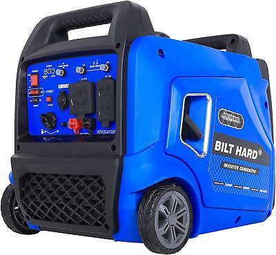 #ad BILT HARD 5500 Watt Quiet Inverter Generator Gas Portable RV Home Electric Start $669.79
