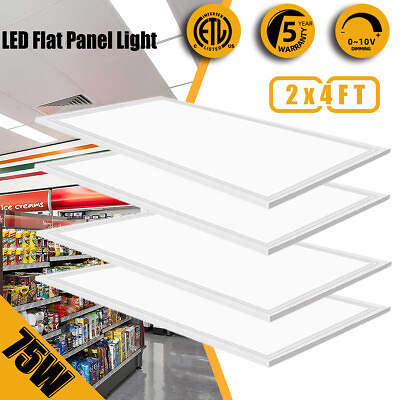 #ad 4Pack 2x4FT LED Panel Lights 75W 5000K Drop Ceiling light Fixtures for School $207.65