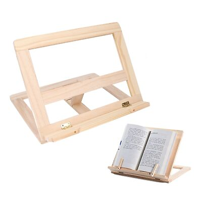 #ad Wooden Book Holder Adjustable Reading Stand Foldable Desk Book Holder for Tab... $26.22