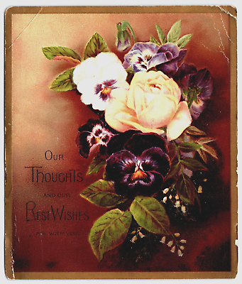 #ad Our thoughts and our best wishes are with you Victorian card $25.00