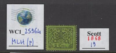 #ad WC1 25964. ITALY ANTIQUE STATES: PAPAL STATE. 1868 2 cent. stamp. MLH P $1.99