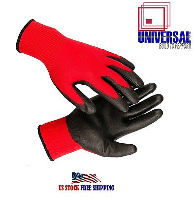 #ad Gloves Nitrile Coated Work Size Large Size XL Red Black 120 Pair Pack $89.96