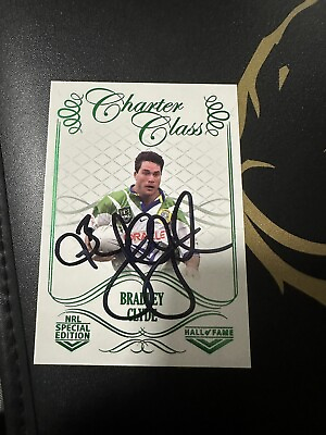 #ad Signed Bradley Clyde Canberra Raiders 2018 NRL Charter Class Card AU $25.00