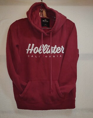 #ad Hollister cotton polyester blend hoodie juniors size small Maroon Pullover. A1 $16.99