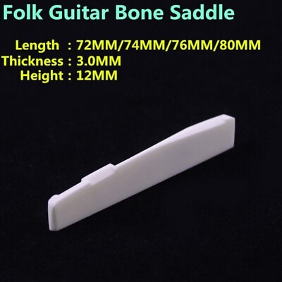 #ad 1PC Real Bone Bridge Saddle For Folk Acoustic Guitar72 74 76MM 80MM *3.0MM *12MM $11.88