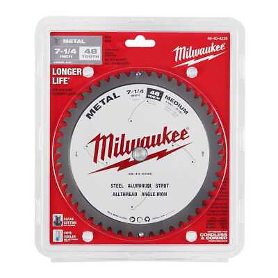 #ad MILWAUKEE 7 1 4quot; METAL STEEL CUTTING CARBIDE CIRCULAR SAW BLADE 48T 48 40 4235 $24.99
