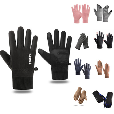#ad Thin Fleece Winter Warm Gloves Touch Screen Gloves Thermal Warm Women Men Gloves $11.34