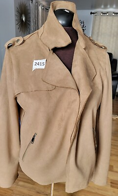 #ad Anthropologie Lt Beige Jacket M With Side Zippers Without Closure In Front $39.99